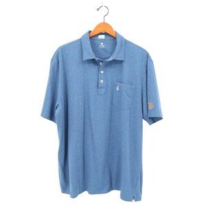 Johnnie-O Hangin Out Heathered Blue Short Sleeve Pocket Polo Shirt 2XL XXL